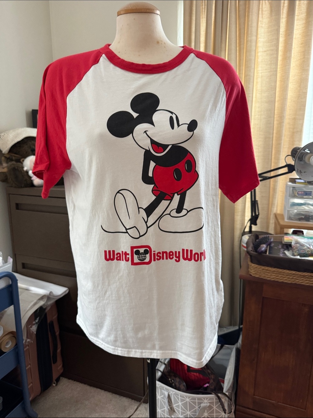 Vintage Disney Red & White Mickey Raglan Tee